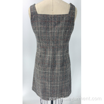 Women's Vintage Plaid Sleeveless Dress